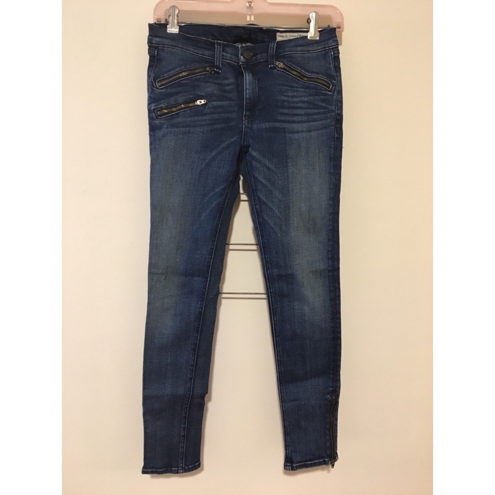 Rag + Bone triple zipper skinny blue jeans
